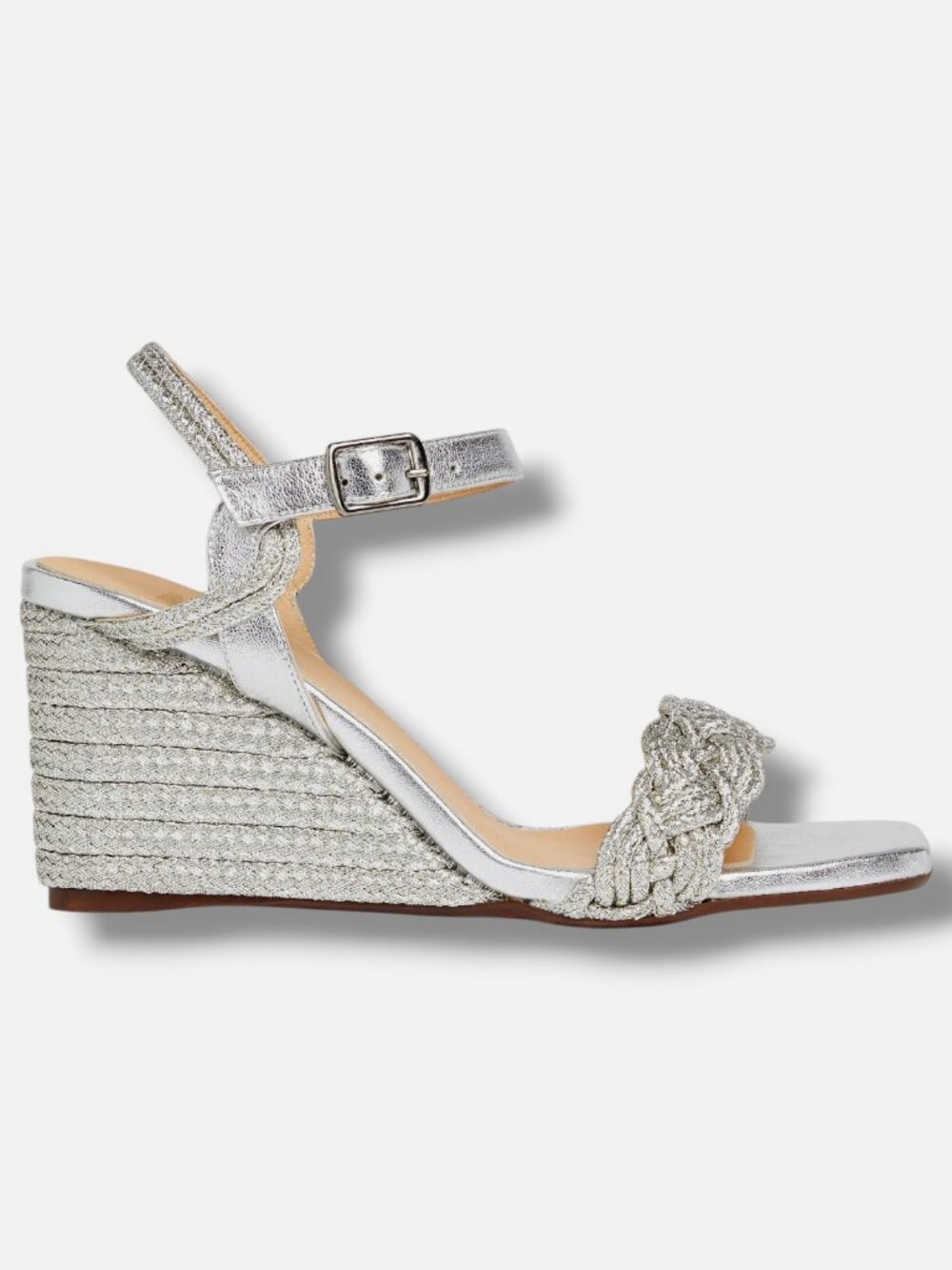 Castañer Women's Silver Brielle Espadrille Wedge Sandals Shoes Size EU:39 US:8